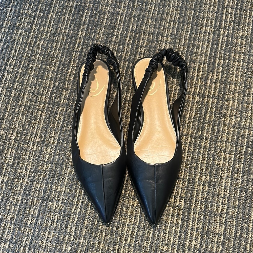 Sam Edelman Whitney Black Slingback Pointed Toe Flats